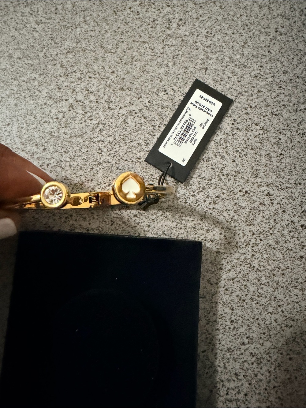 kate spade Gold Toned Open Bangle with Crystal and Enamel Accents - Picture 2 of 3